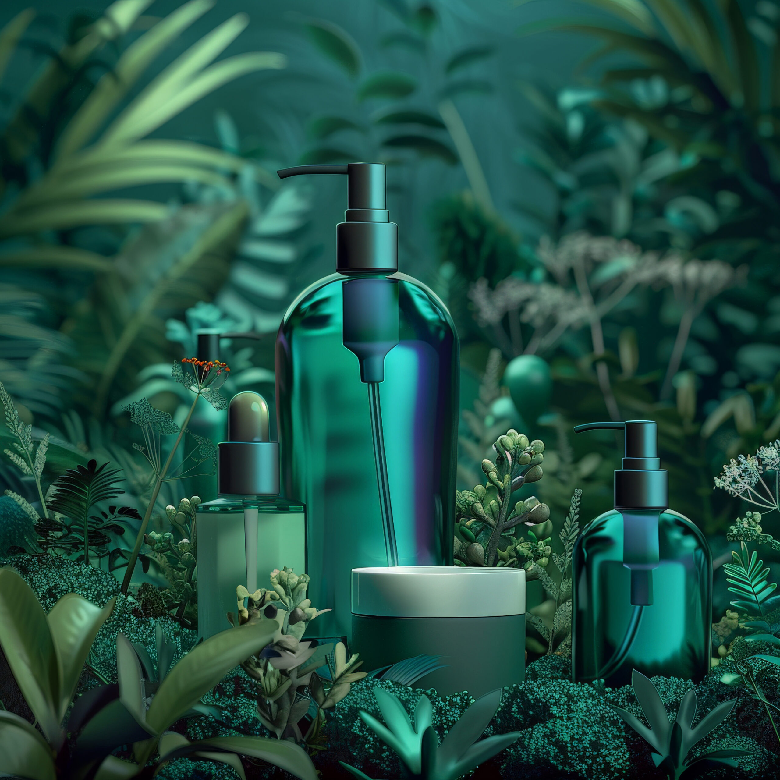 dreamy aesthetic cosmetic product with fresh background
